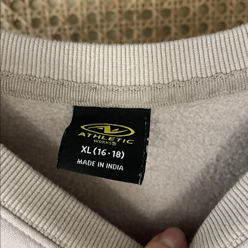 Athletic Works Taupe Crewneck Sweatshirt - Picture 3 of 7